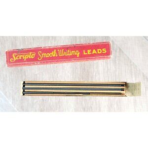Vintage Scripto Smooth Writing Pencil Lead Box ~ 8 Leads ~ Wood Insert ~ HB 131
